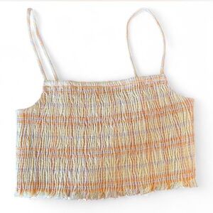 Zara Textured Yellow and Orange Top